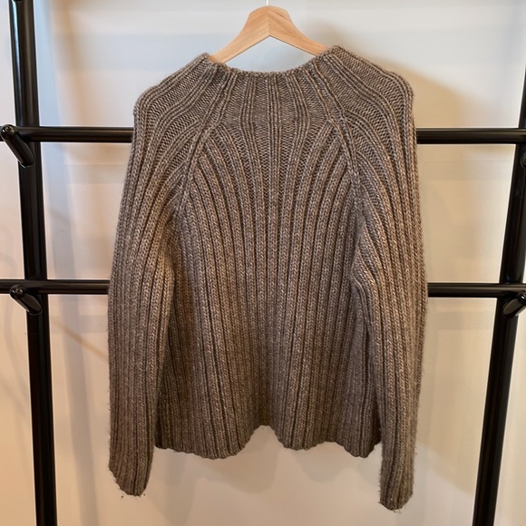 Babaton size S brown wool mock neck sweater - Picture 4 of 5